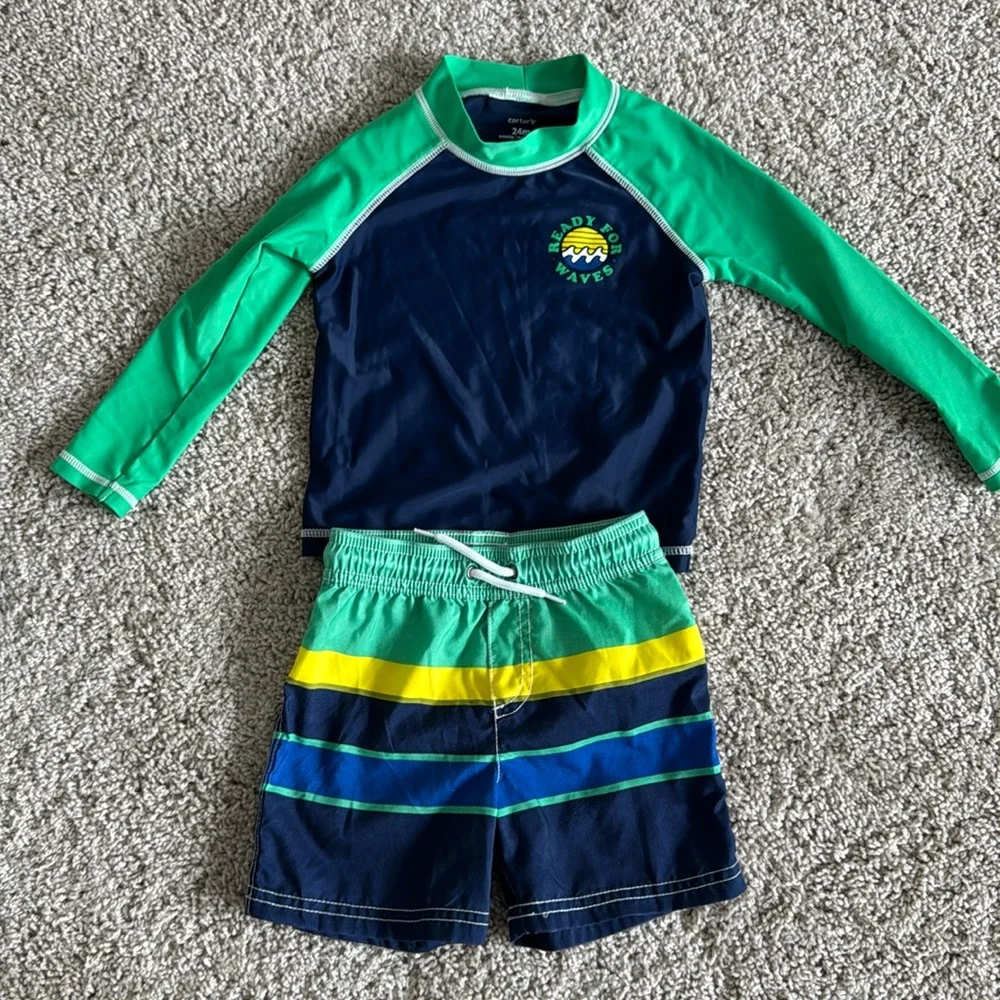 Carters toddler boy swim suit, size 24 months